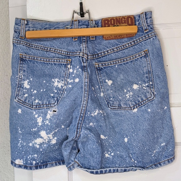 BONGO Paint Splatter Denim Shorts Women’s 12 Vintage 90s Y2K Distressed - Picture 3 of 11